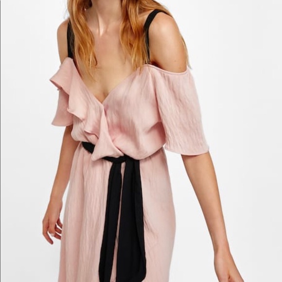 Zara dress contrasting belt sz med - Picture 2 of 4